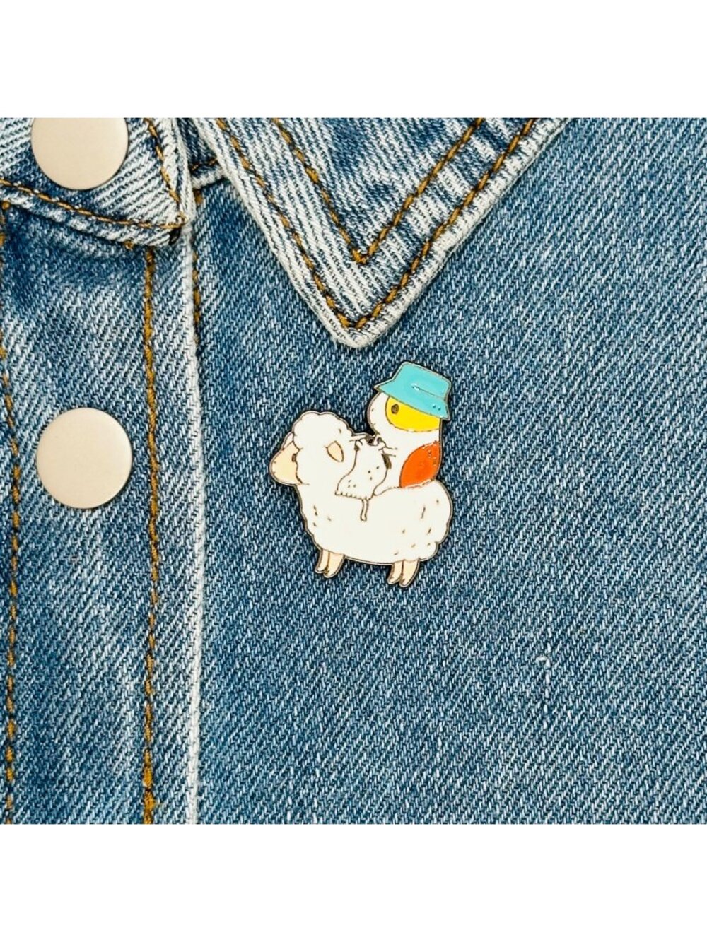 ⭐Cute Enamel Bird & Sheep Pin Badge With Secure Clasp Bubu the Guinea Pig Brooch